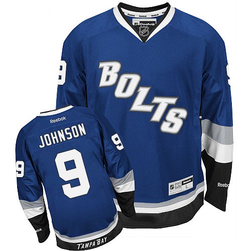 Reebok Tampa Bay Lightning NO.9 Tyler Johnson Men's Jersey (Blue Premier Third) Reebok Tampa Bay Lightning NO.9 Tyler Johnson Men's Jersey (Blue Premier Third)