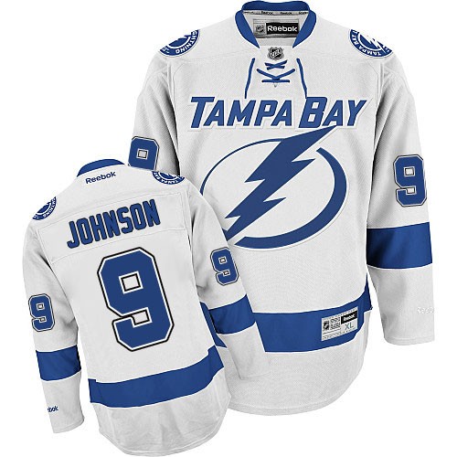 Reebok Tampa Bay Lightning NO.9 Tyler Johnson Men's Jersey (White Authentic Away) Reebok Tampa Bay Lightning NO.9 Tyler Johnson Men's Jersey (White Authentic Away)