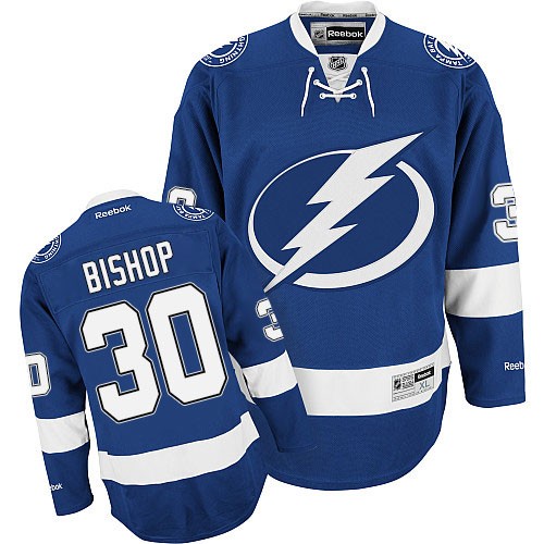 Reebok Tampa Bay Lightning NO.30 Ben Bishop Men's Jersey (Blue Authentic Home)