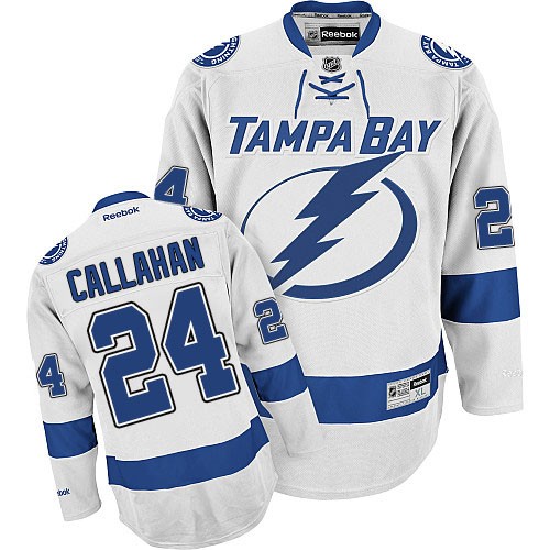 Reebok Tampa Bay Lightning NO.24 Ryan Callahan Men's Jersey (White Authentic Away)