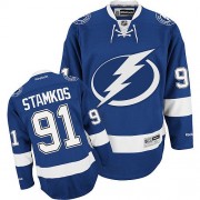 Reebok Tampa Bay Lightning NO.91 Steven Stamkos Men's Jersey (Blue Authentic Home)