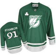 Reebok Tampa Bay Lightning NO.91 Steven Stamkos Men's Jersey (Green Authentic St Patty's Day)