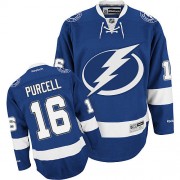 Reebok Tampa Bay Lightning NO.16 Teddy Purcell Men's Jersey (Blue Authentic Home)