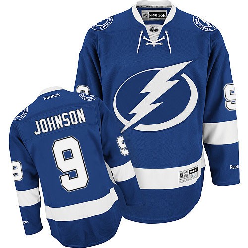 Reebok Tampa Bay Lightning NO.9 Tyler Johnson Men's Jersey (Blue Authentic Home)