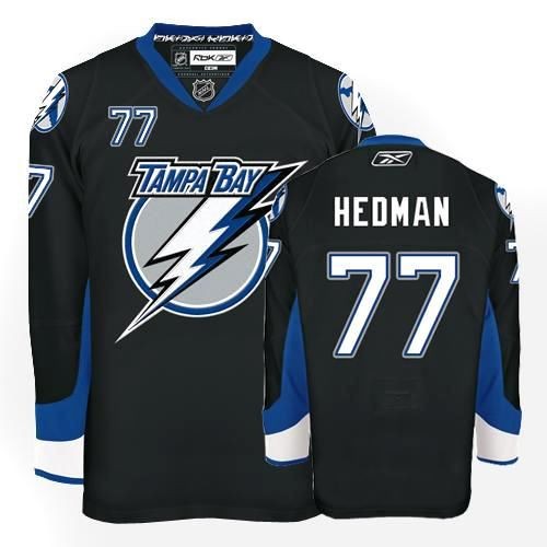 Reebok Tampa Bay Lightning NO.77 Victor Hedman Men's Jersey (Black Premier)
