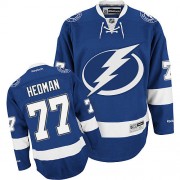 Reebok Tampa Bay Lightning NO.77 Victor Hedman Men's Jersey (Blue Premier Home)